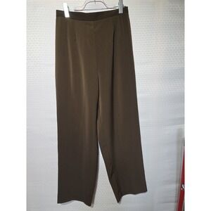 Sheri Martin New York Women's Olive Green Dress Pants Size 14 Back Zipper...